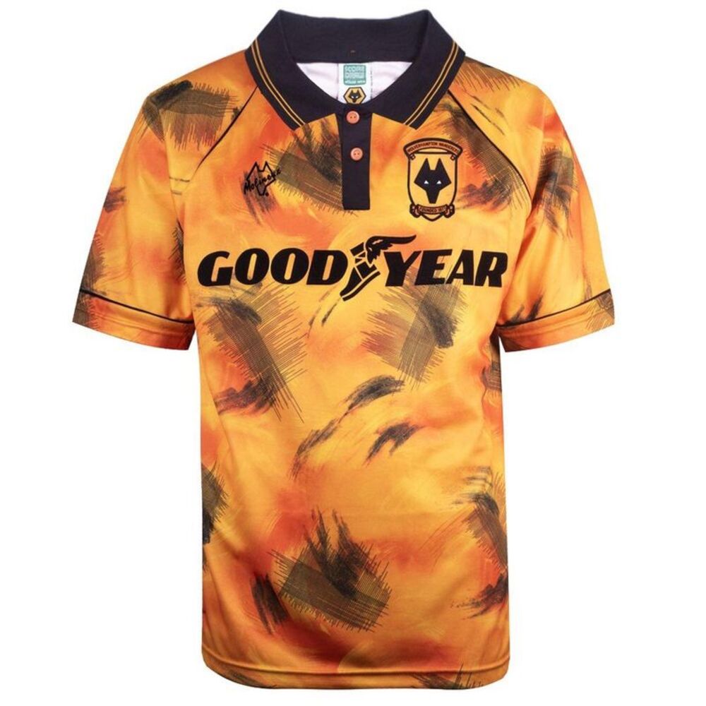 Score Draw Mens 1993 Wolverhampton Wanderers FC Football Jersey / Orange/Black